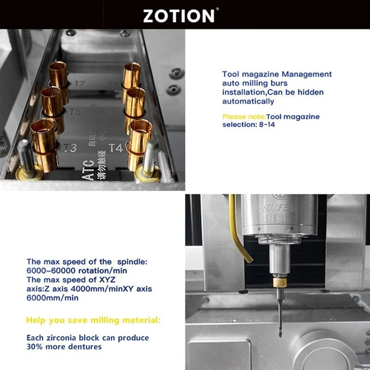 ZOTION C5 Dental Milling Machine For Zirconia Block
